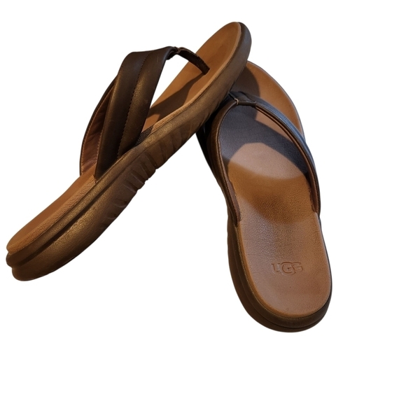 UGG MEN\'S UNION FLIP FLOPS CHOCOLATE SZ9 main image 6